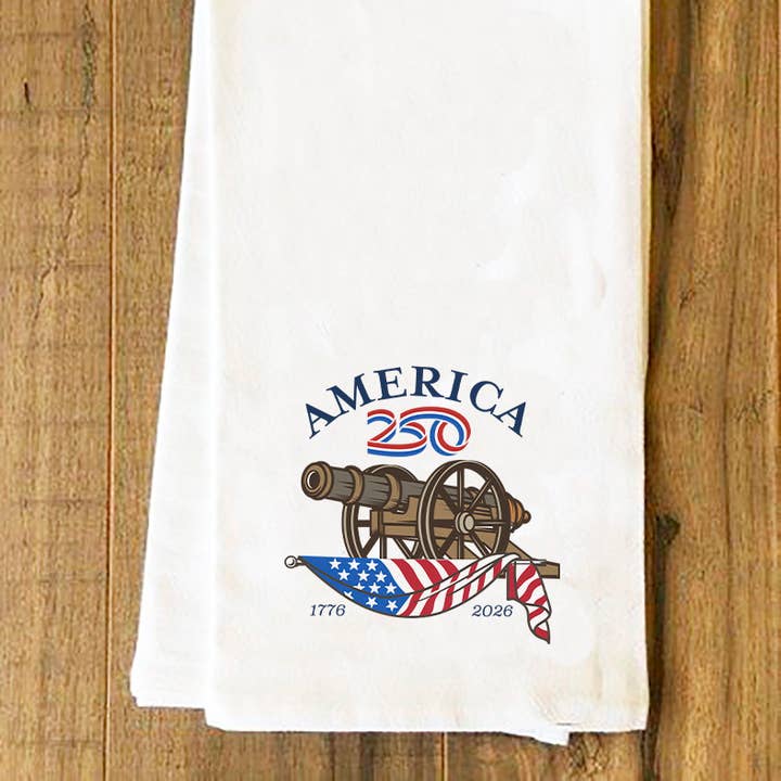 America250™ Kanonen-Geschirrtuch für den Großhandel von Nelson Gifts Wholesale