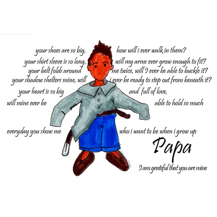 4"x 6" Papa Card for wholesale by Little Feet's Opus, LLC