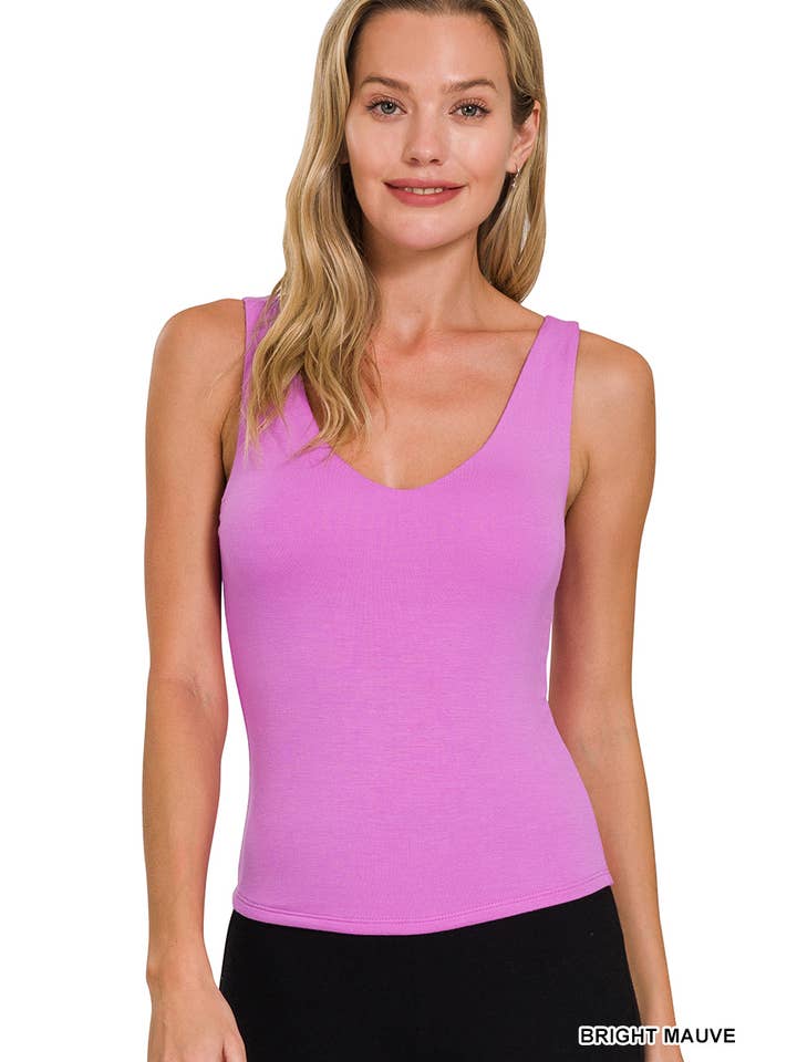 42POPS - Wholesale Tank Top - Women's - ',,,...SI-25678 DOUBLE LAYERED TANK TOP