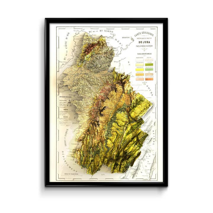 Carta geologica Giura 1863 per la vendita all'ingrosso da parte di Finke