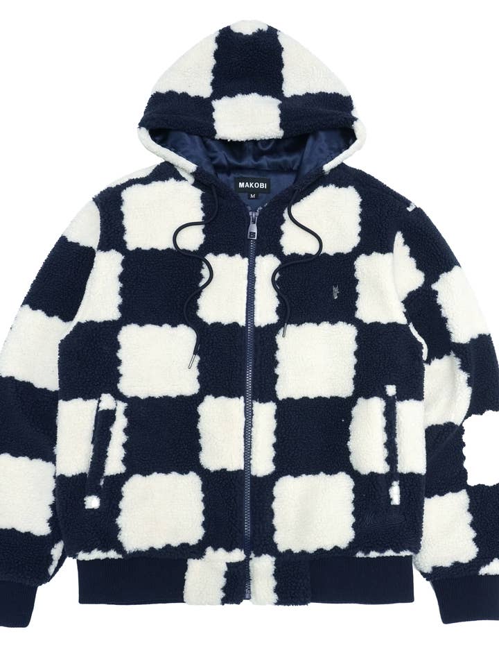 M5523 Agatino Sherpa Jacka - Marinblå för wholesale av Makobi