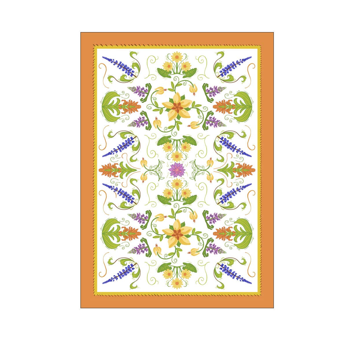Corvidae drawings & designs - Wholesale Tea Towel - Fiori Wildflower Kitchen Tea Towel1