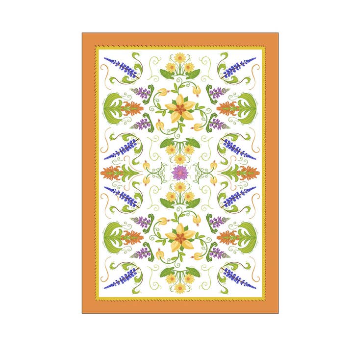 Corvidae drawings & designs - Wholesale Tea Towel - Fiori Wildflower Kitchen Tea Towel1