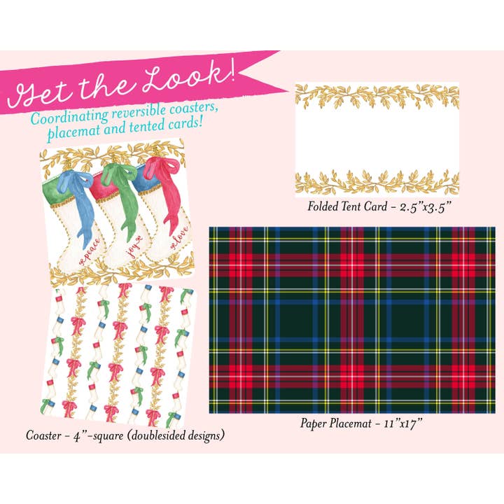 billet-doux - Wholesale Disposable Placemat - Black Stewart Tartan Christmas Paper Placemats9