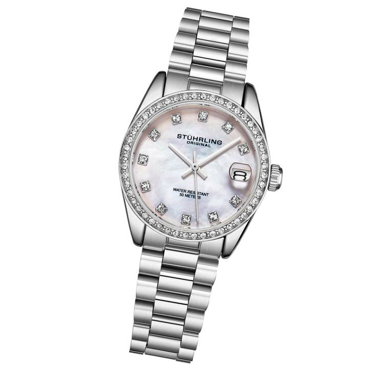 Stuhrling - Wholesale Wrist Watch - Women's - Lineage Ladies Quartz 31mm Watch With Crystal Markers1