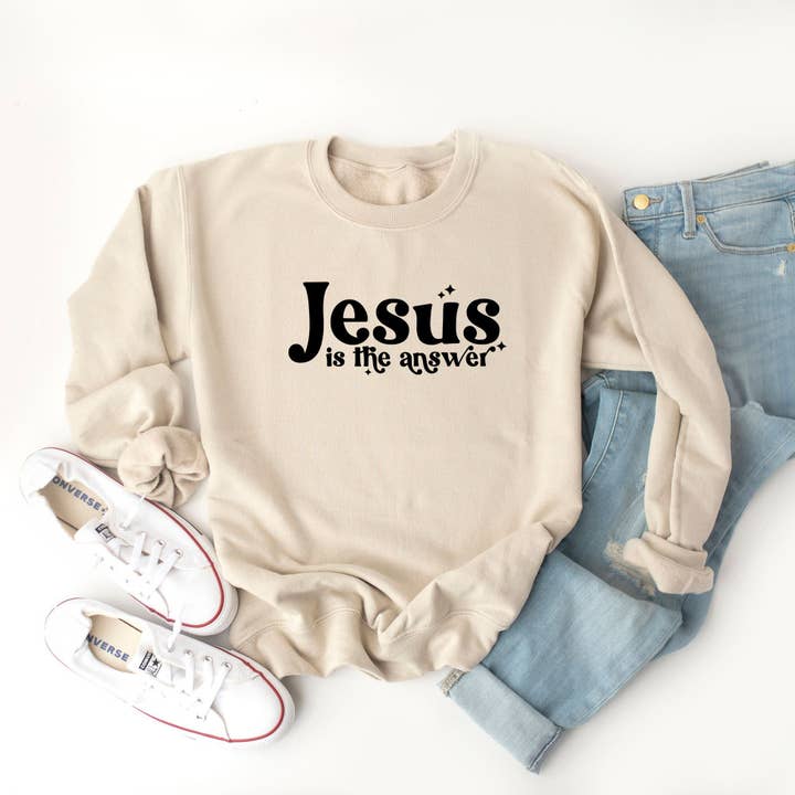 Jesus Is The Answer | Sweatshirt for wholesale by Olive And Ivory Wholesale