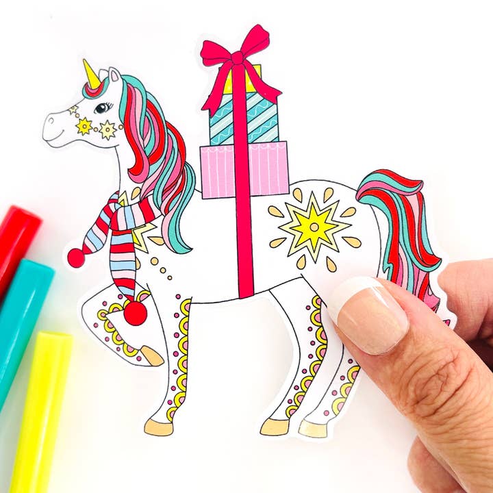 Pegatina navideña unicornio x3 para venta al por mayor de Loubiblu