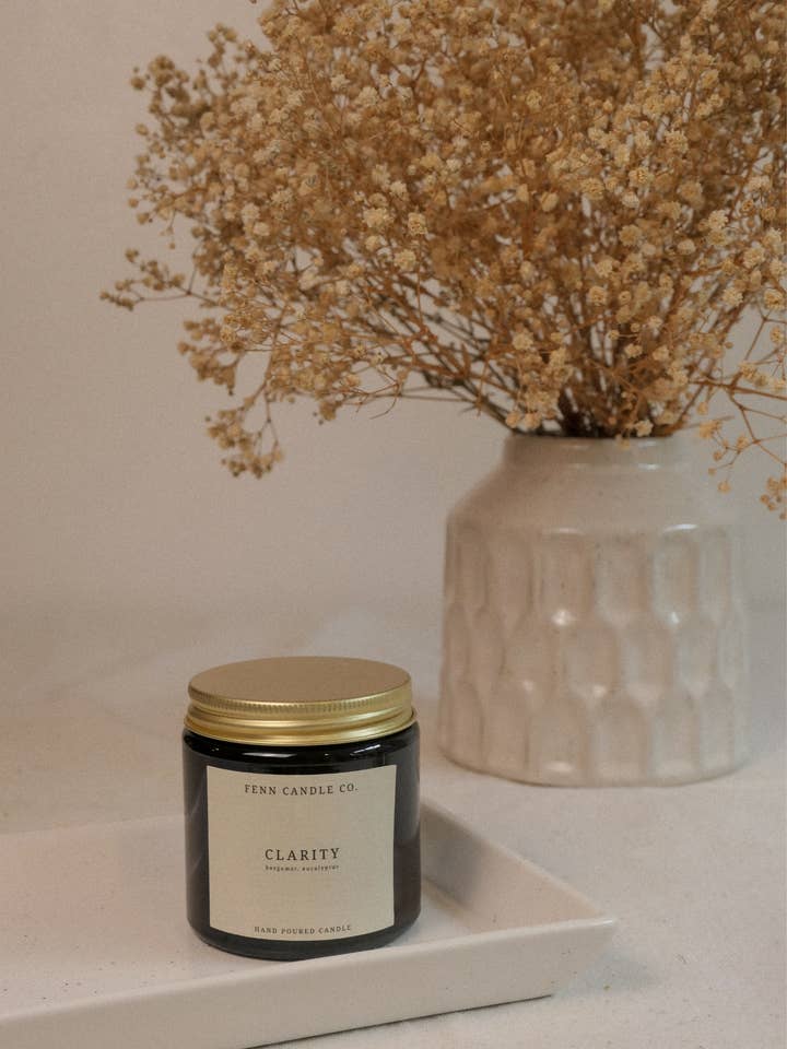 Clarity • Small | Bougie à la cire de soja | Bougie à l'huile essentielle pour la vente par Fenn Candle Co.