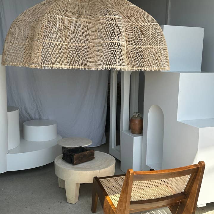 Office Objets - Wholesale Chandelier/Hanging Light - Immense rattan suspension in the shape of a flower, tulip, corolla H:1m; D:1m50107