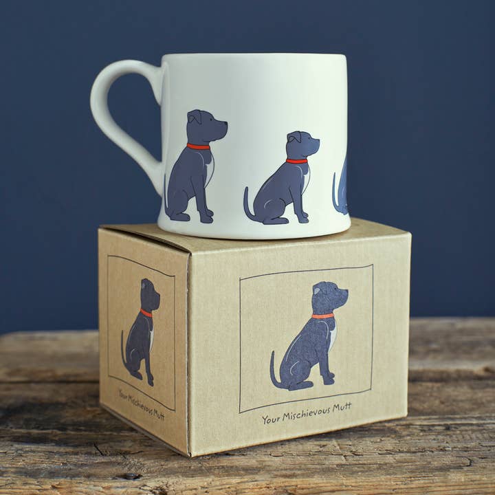 Sweet William Designs - Wholesale Coffee Mug - Mischievous Mutts Dog Mug - Staffie