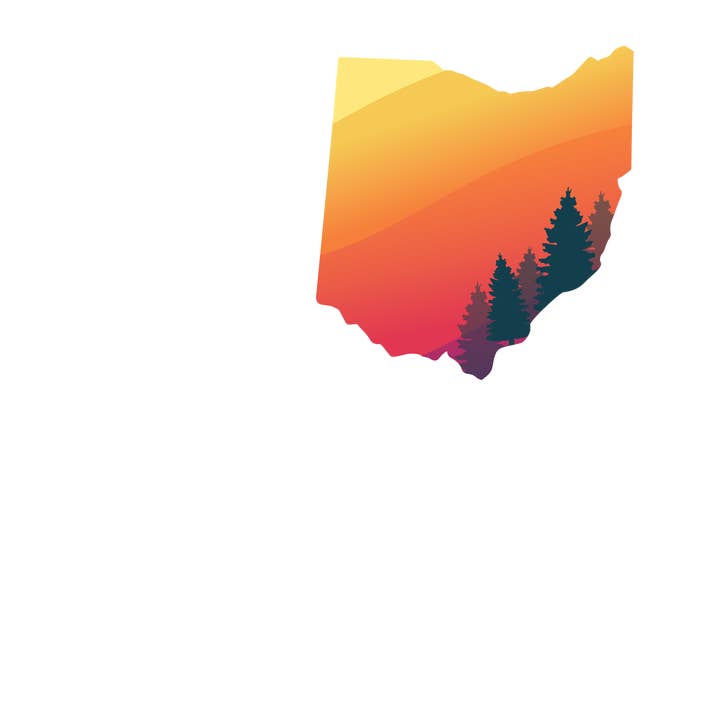 Ohio Block LOVE Sunset Decal for wholesale by Great Lakes Proud