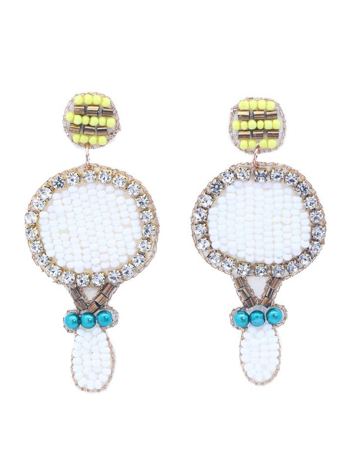Sports Tennis Racket Bead Drop Earrings for wholesale by Urbanista Outlet