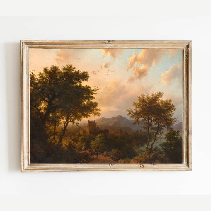 Sunset on the Rhine Antique Art Print for wholesale by Sea to Skye