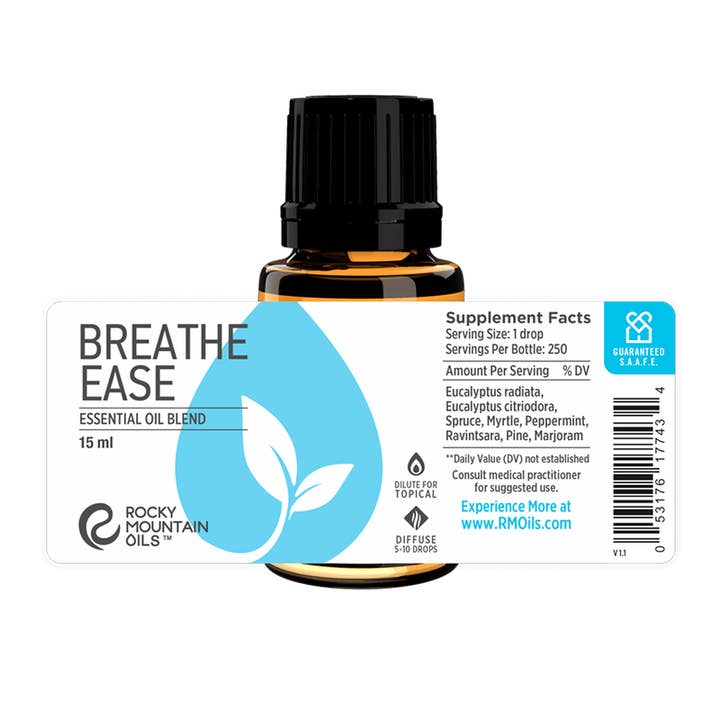 Rocky Mountain Oils, LLC - Vendita all'ingrosso Olio essenziale - Miscela di oli essenziali Breathe Ease1