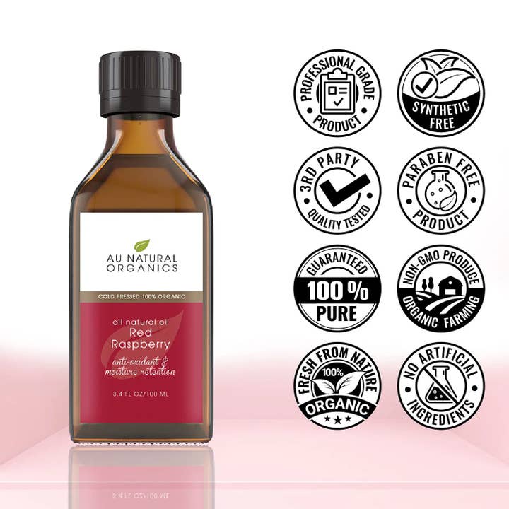 Au Natural Organics – Großhandel Bade-/Körperöl – Rotes Himbeersamenöl für natürliche Gesichts- und Körperpflege