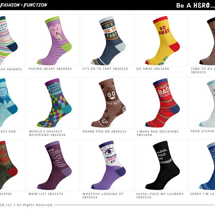 KYNC Custom - Wholesale Socks - Unisex - 160 Pairs Cotton Socks | Snarky Color PG2