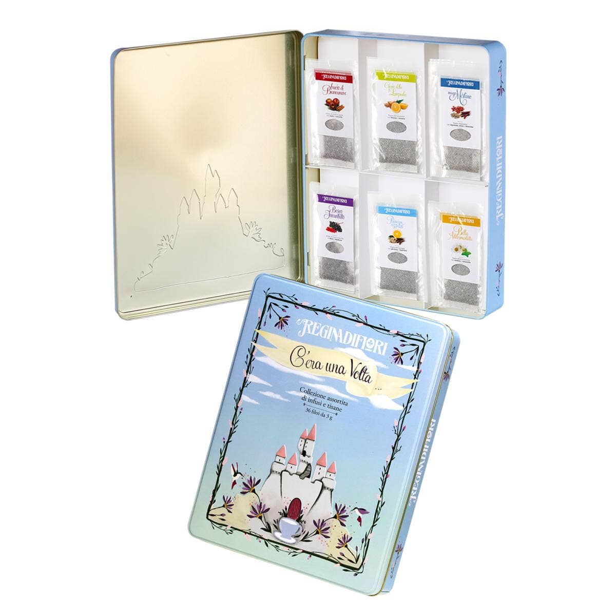 pirotta srl - Wholesale Health/Detox Tea - Magic Castle Tin With 36 Assorted Herbal Teas0