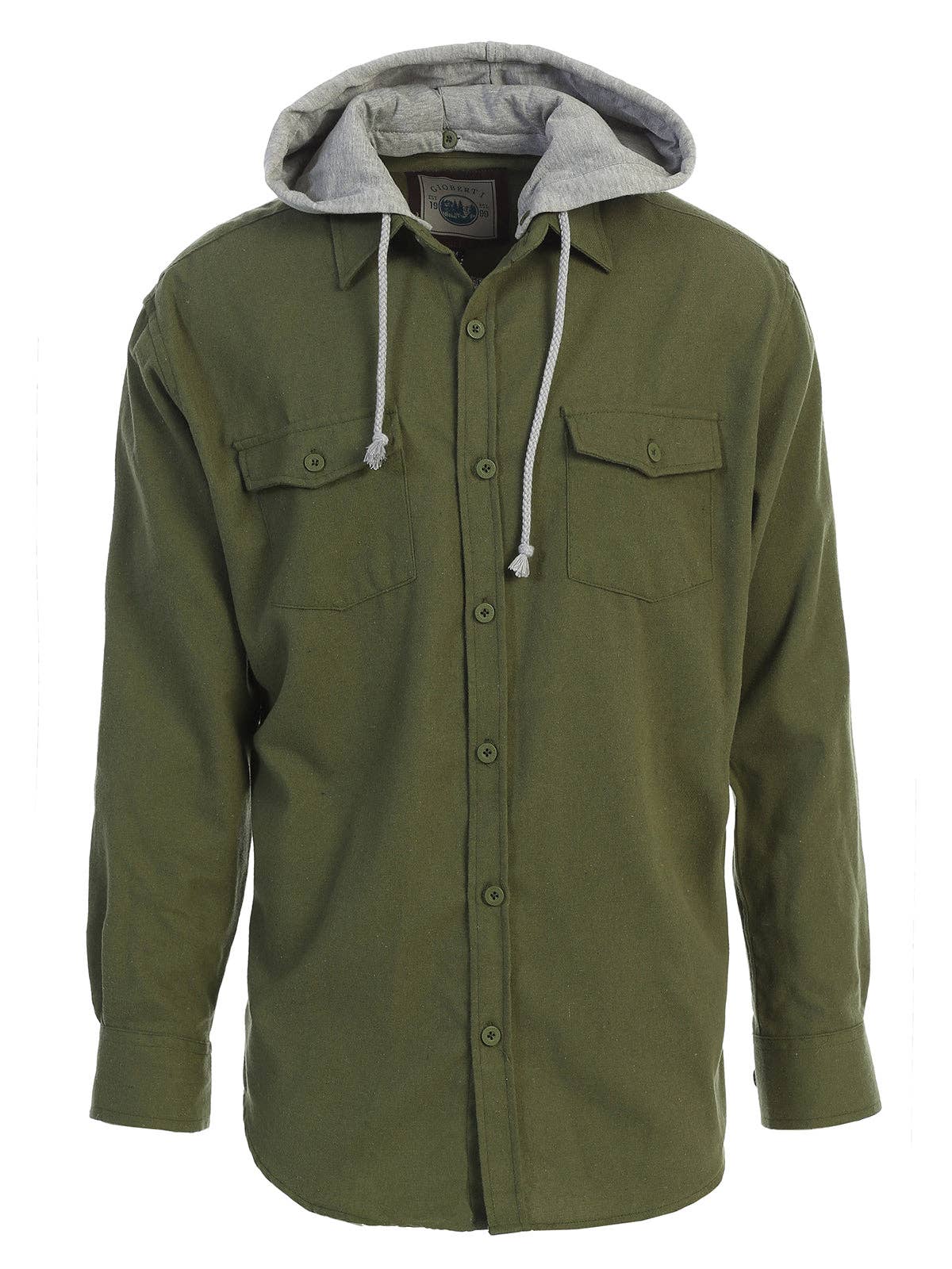 b-one inc – wholesale Skjortor – Herr – Casual flanellskjorta med knapp för män med avtagbar hoodie GB-LS92H13