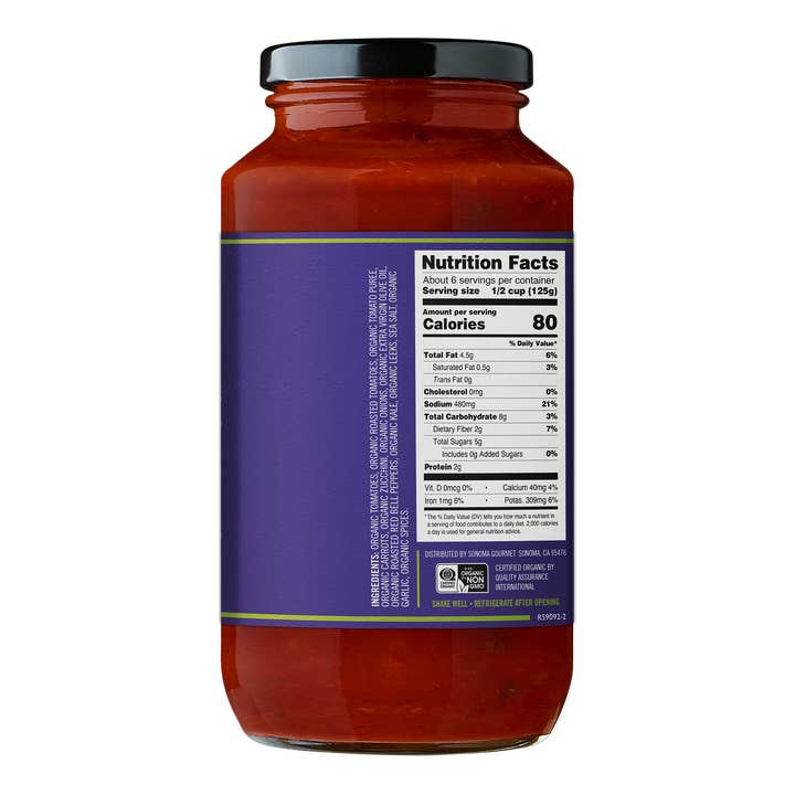 Sonoma Gourmet - Wholesale Pasta Sauce - Organic Seven Veggie Pasta Sauce1