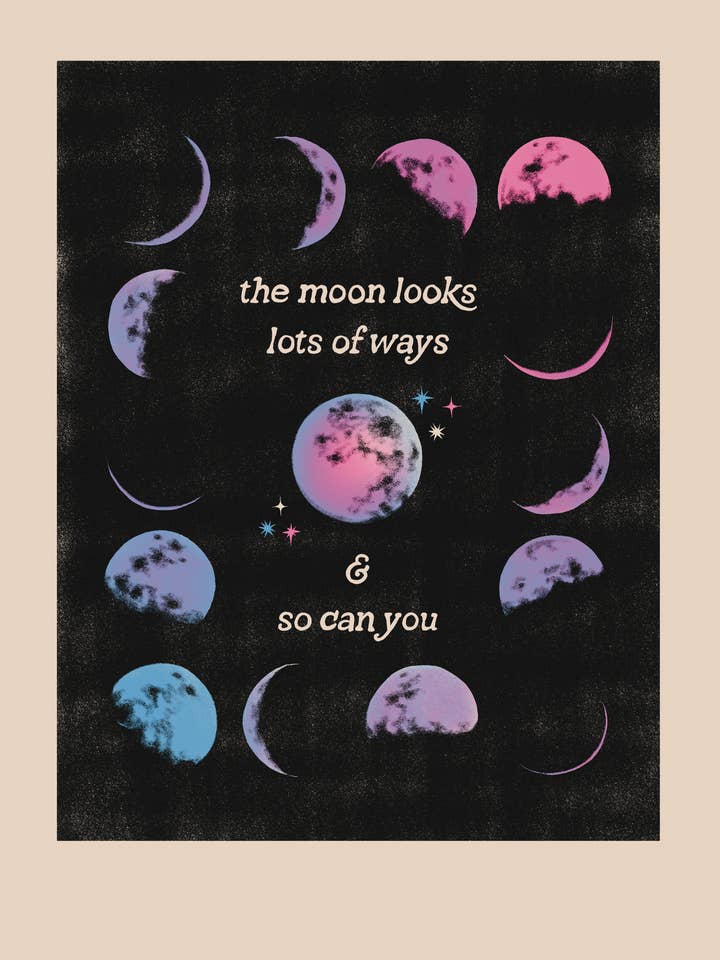 Waning / Waxing: the moon looks lots of ways & so can you for wholesale by swan meadow