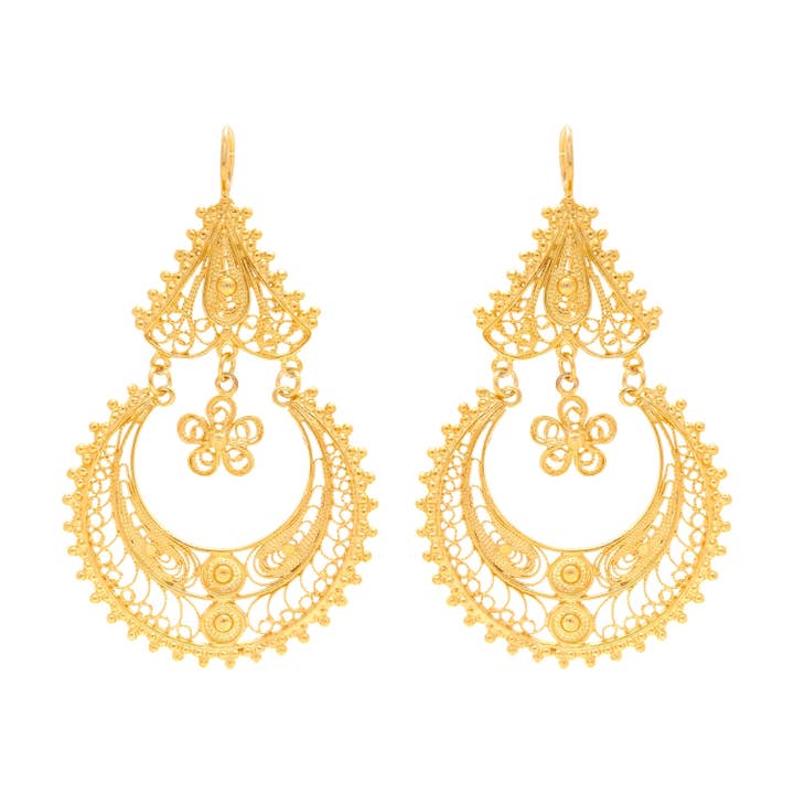 Earrings Arrecadas Ciclo in Gold Plated Silver for wholesale by PORTUGAL JEWELS