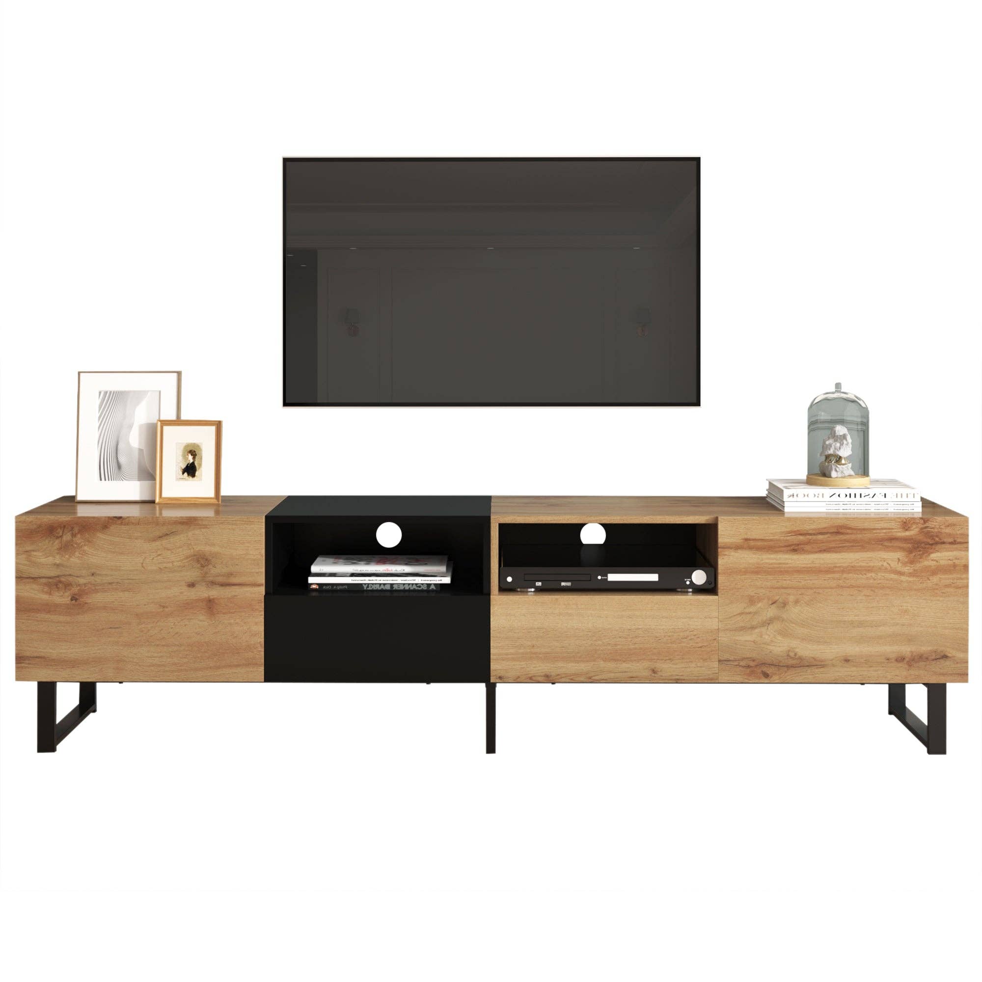 Urban Meuble - Wholesale Console Table - Modern TV stand with black and wood design and spacious storage space MODAI20