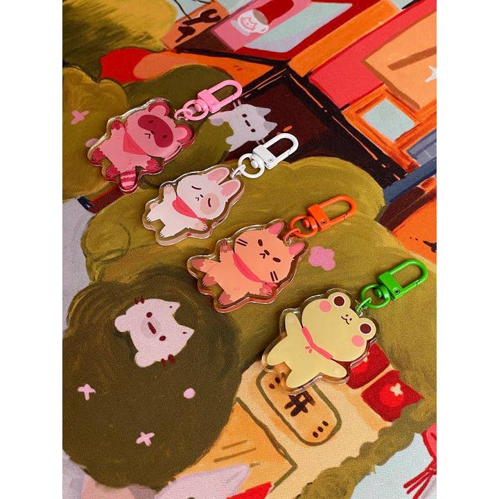 Paper Rat Illustrations - Wholesale Keychain - Women's - Woodland Friends Mystery Acrylic Charms