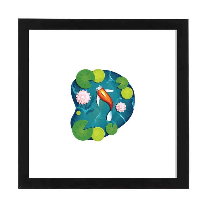 Stampa d'Arte Stagno di Carpe 20x20 cm per la vendita all'ingrosso da parte di Bring Aloha
