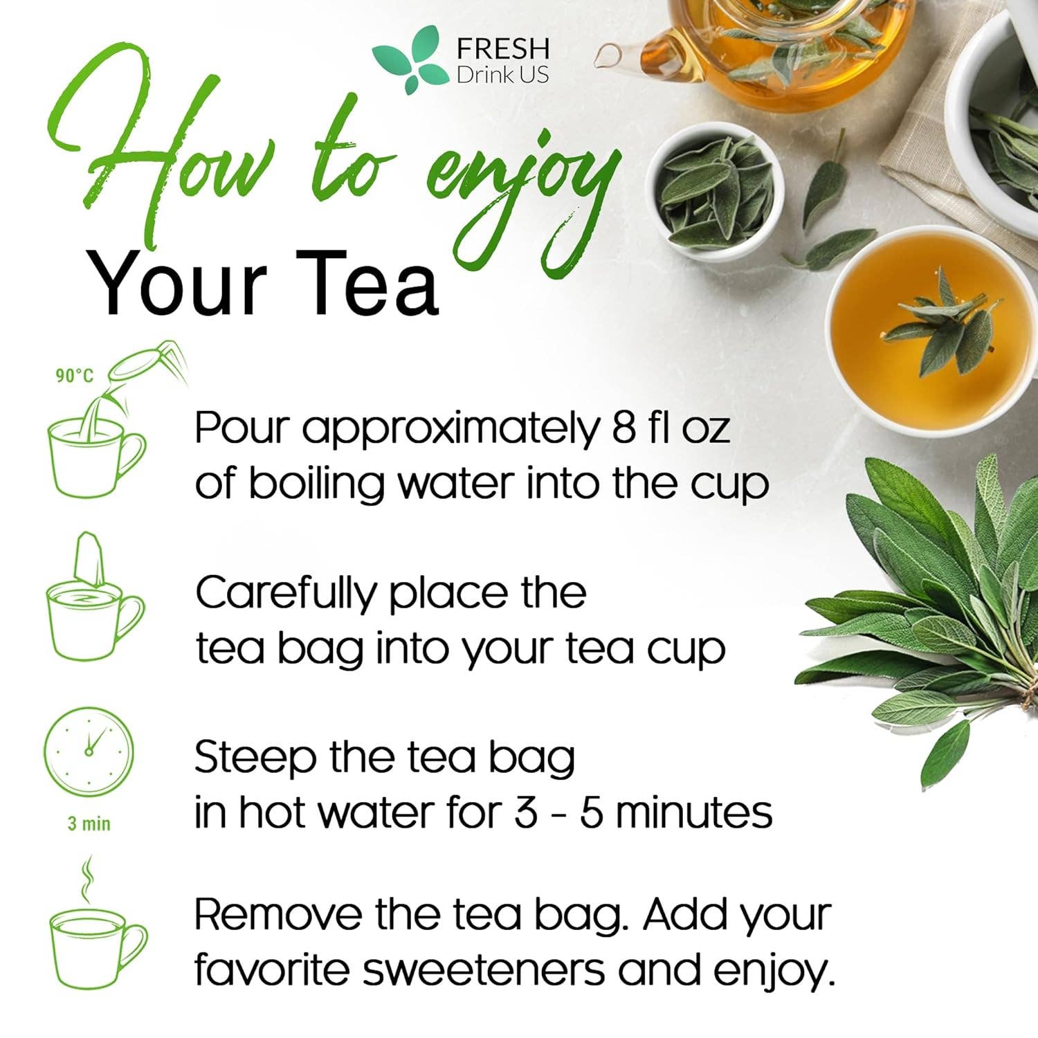 Naomi's Happy Place Shop - Wholesale Tea Bags - Sage Leaf Tea Bags, 100% Natural & Pure from Sage Leaves. Loose Leaf Sage Herbal Tea. Sage Leaf Tea. Made with Natural Material Tea Bags. No Sugar, No Caffeine, No Gluten, Vegan.9