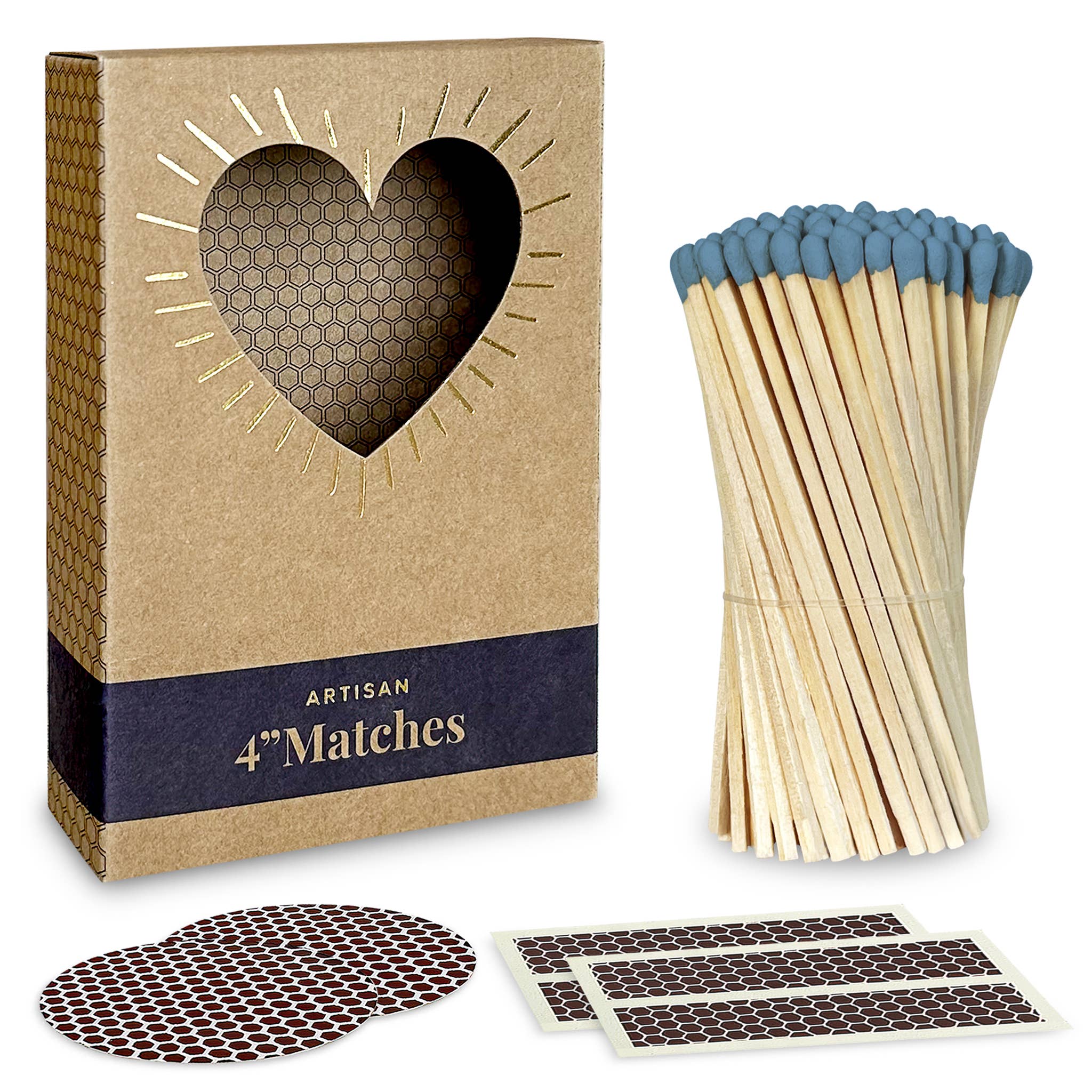 Thankful Greetings - Wholesale Matches - 4" Refill Matches - Colors of Your Choice + Striker Stickers20