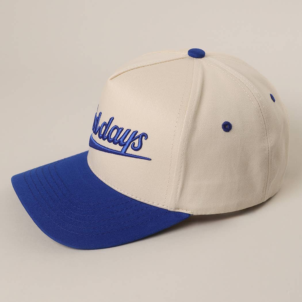 BLUE GOOD DAYS Embroidered  Canvas Two-Tone Trucker Hat for wholesale on Faire5