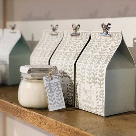 Agnes + Cat - Vente Bougie en bocal - Bougie en pot Kilner à la cire de soja 400 ml - Sel de mer et mousse