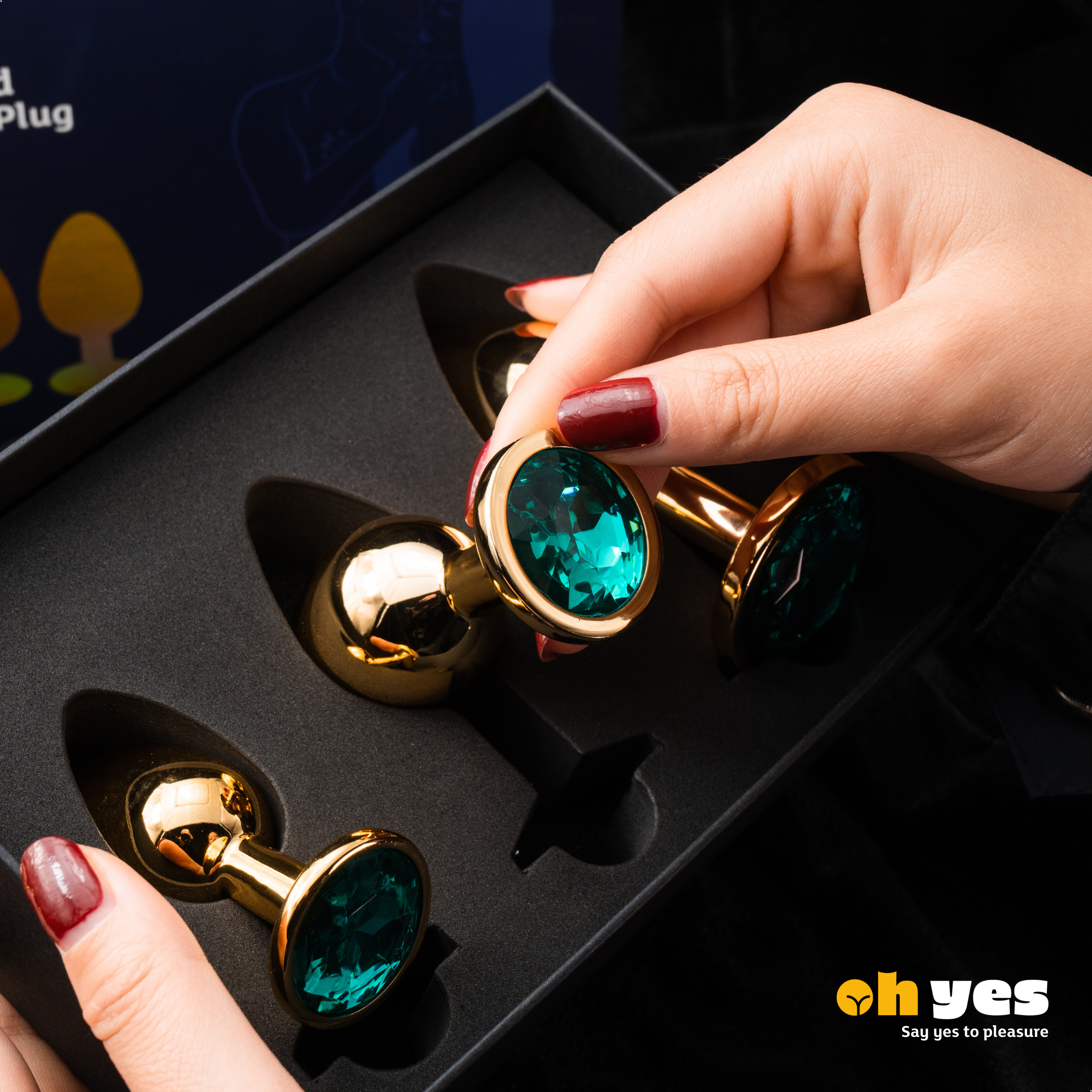 ohyes - Vente Sex toys - Ensemble de plug anal en métal doré15