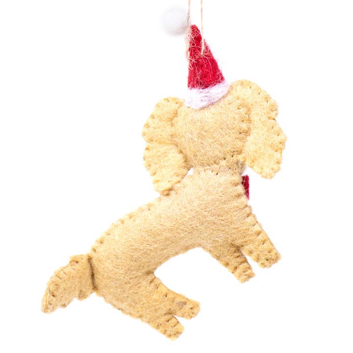 Global Crafts - Wholesale Ornament - Labradoodle Santa Handmade Felt Ornament2
