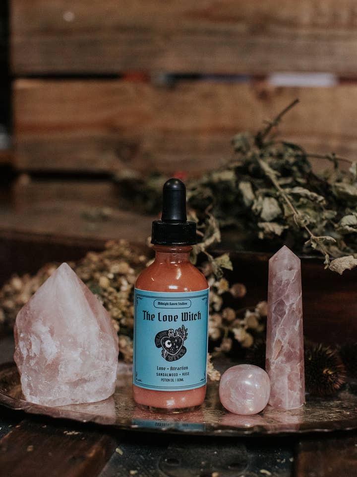 Love Witch Potion Oil - Rose Sandalwood Body Oil for wholesale by Midnight Raven Studios