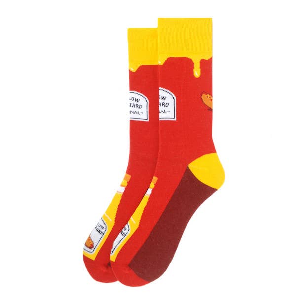 Men's Mustard Bottle Novelty Socks for wholesale by Selini New York