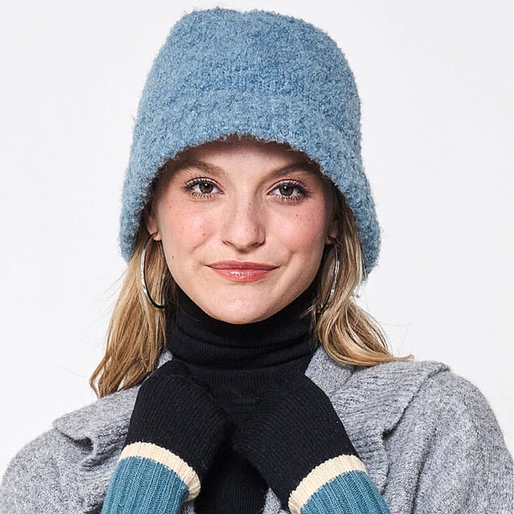 Fashion City - Wholesale Bucket Hat - Women's - Super Soft and Fuzzy Solid Bucket Hat13