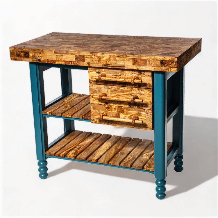 Oliveart - Wholesale Kitchen Storage/Organizer - Table Butcher Block / Kitchen Cart with 3 Drawers3