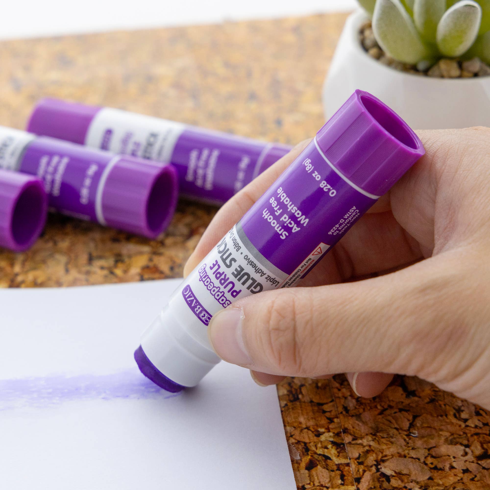 BAZIC Products - Wholesale Glue - Glue Stick Washable Disappearing Purple 0.28 oz (12 Sticks)5