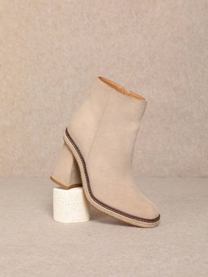 CCOCCI - Wholesale Booties - Women's - SHELBY FLARE HEEL FAUX SUEDE LEATHER ANKLE BOOTIES3