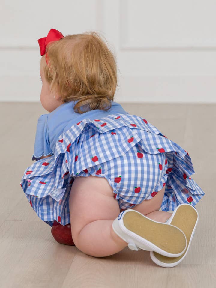 Blue Baby Girls Apple Orchard Classic Gingham Short Sleeve Skirted Romper
for wholesale on Faire5