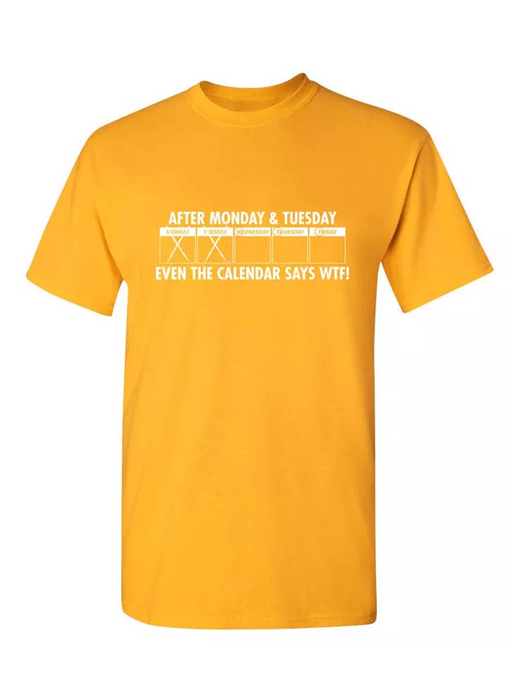 Feelin Good Tees - Wholesale Screen Printed T-Shirt - Unisex - After Monday & Tuesday Even The Calender15