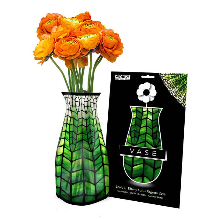 Modgy - Wholesale Vase - Modgy Expandable Vase - Louis C. Tiffany Green Lotus Pagoda3