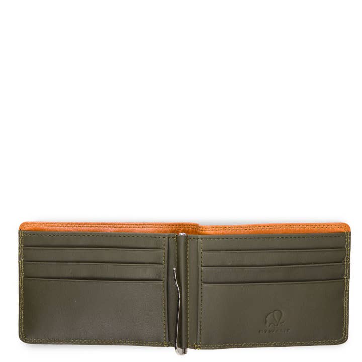 Slim Money Clip Wallet - Tan/Olive for wholesale by Mywalit