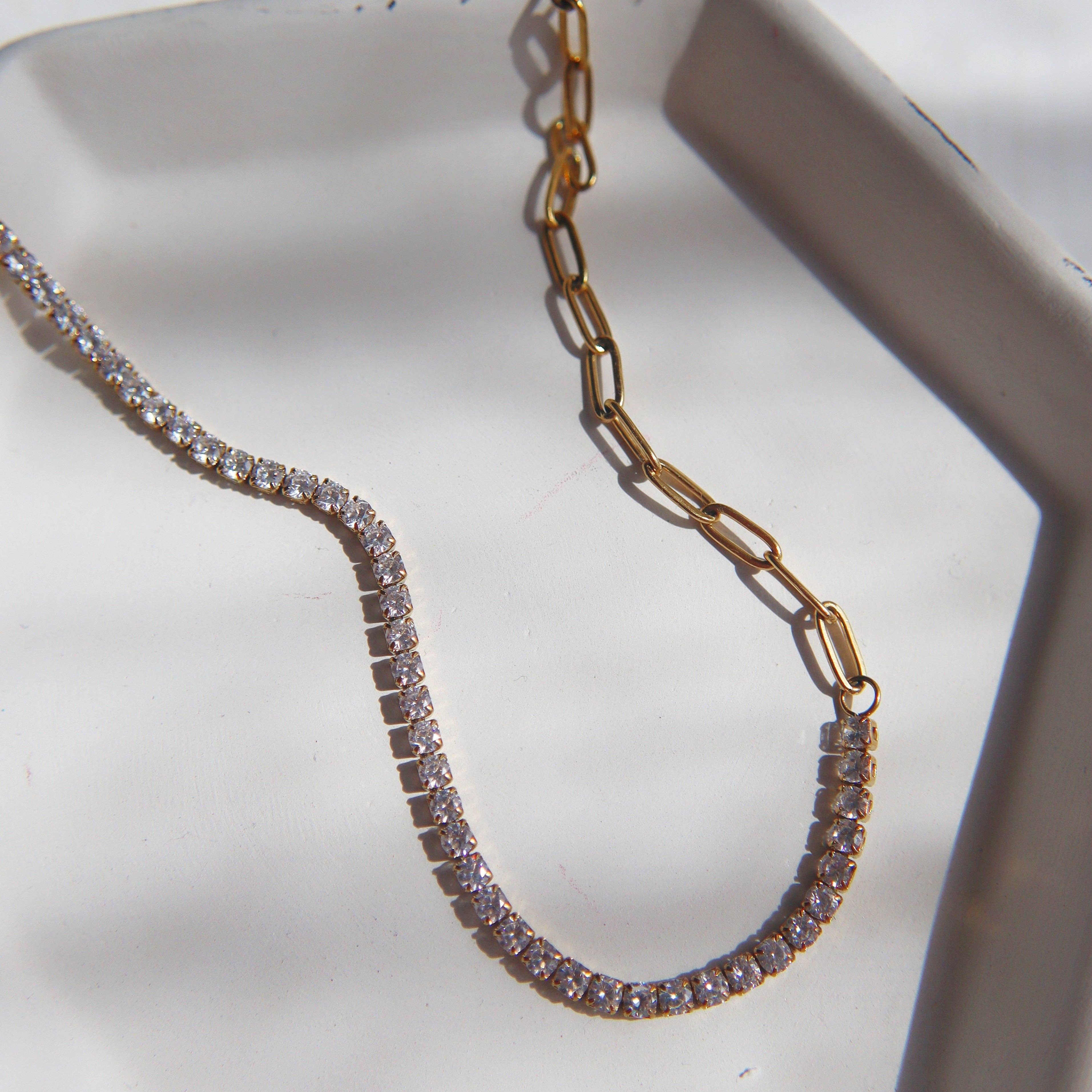 JESSA Jewelry - Wholesale Link & Chain Necklace - Celine Necklace | CZ Paperclip Necklace4