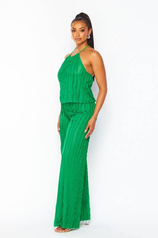 5besties inc - Wholesale Top & Pant Set (NOT Loungewear) - Women's - Halter Neck Ruffle Top and Pants Set13