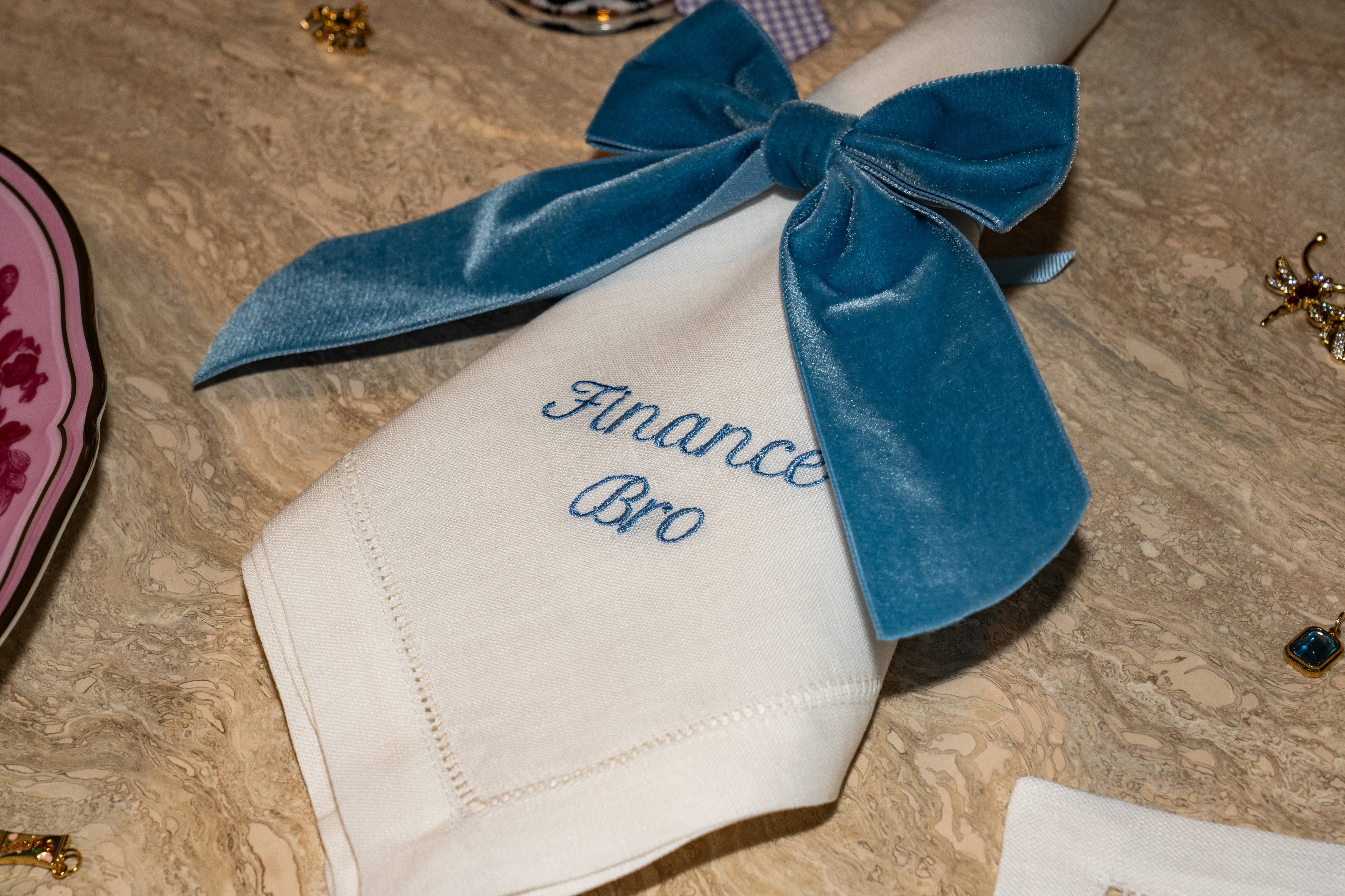 No Reservations - Vente Serviettes de table en tissu - Serviettes de table en lin avec superlatifs de fête – Lot de 122