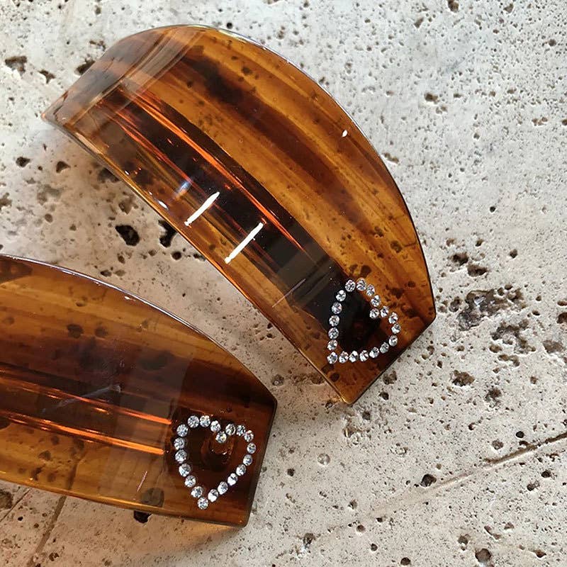 LadyJuneAccessories - Wholesale Barrette - Women's - Tortoise Shell Crystal Barrettes – Retro Hair Clip4