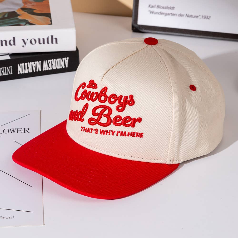 Sensibling Corp. – Großhandel Basecap – Unisex – COWBOY UND BIER Nachricht Gestickte Fünf-Panel-Canvas-Snapback-Baseballkappe11