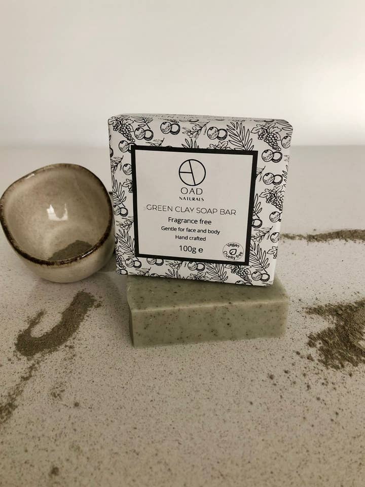 Handmade, Natural, French Green Clay Soap Bar for wholesale by OAD Naturals